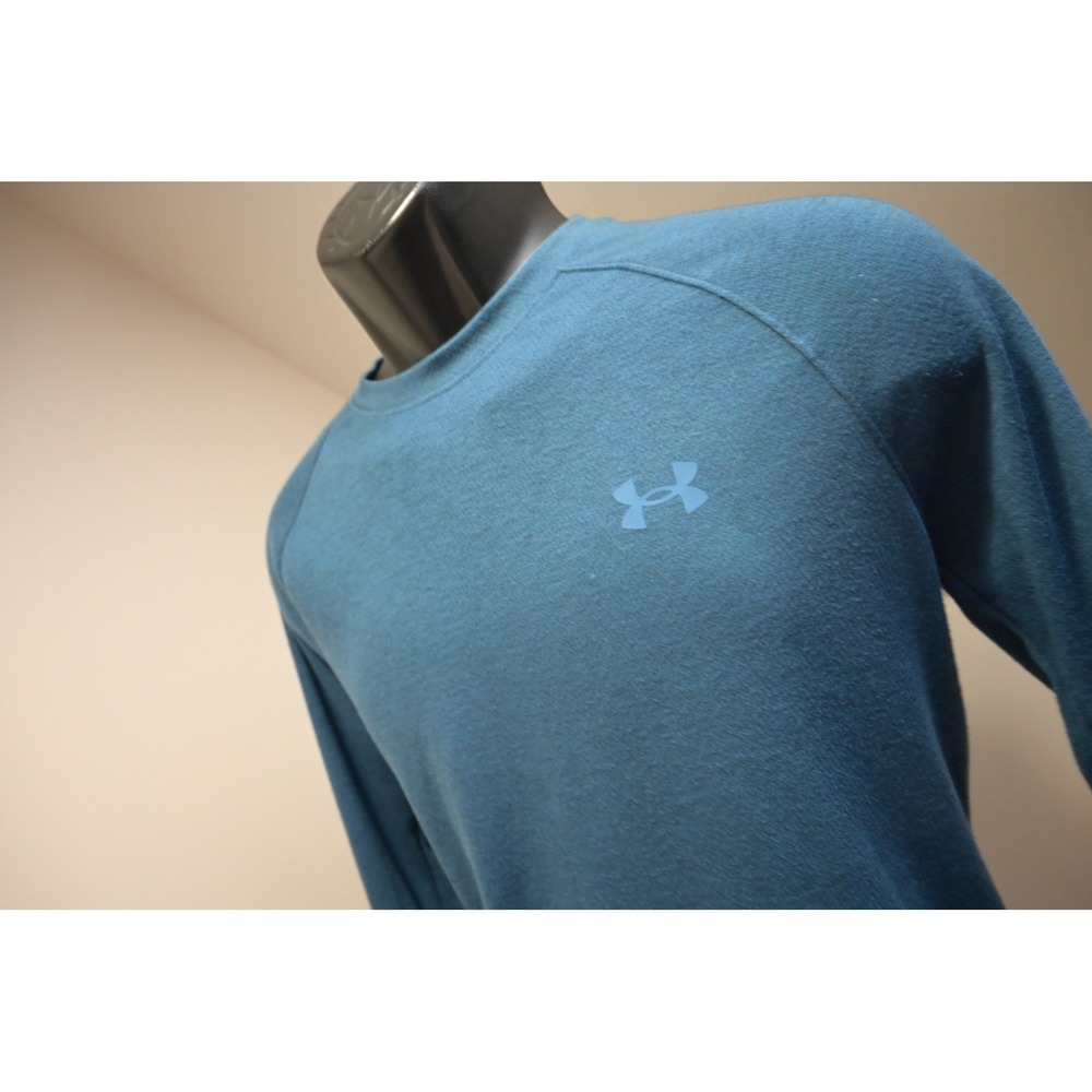 Under Armour Gym Shirt Mens Medium Blue Long Sleeve Run Fitted Athletic EUC